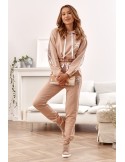 Women\'s tracksuit set with wings, beige FI624 - Online store - Boutique